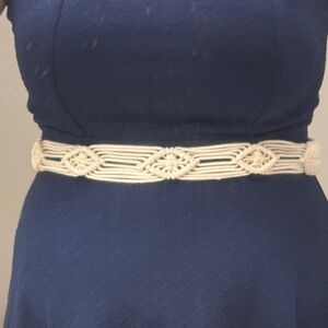 EUC 70s Vintage Cream Macrame Belt